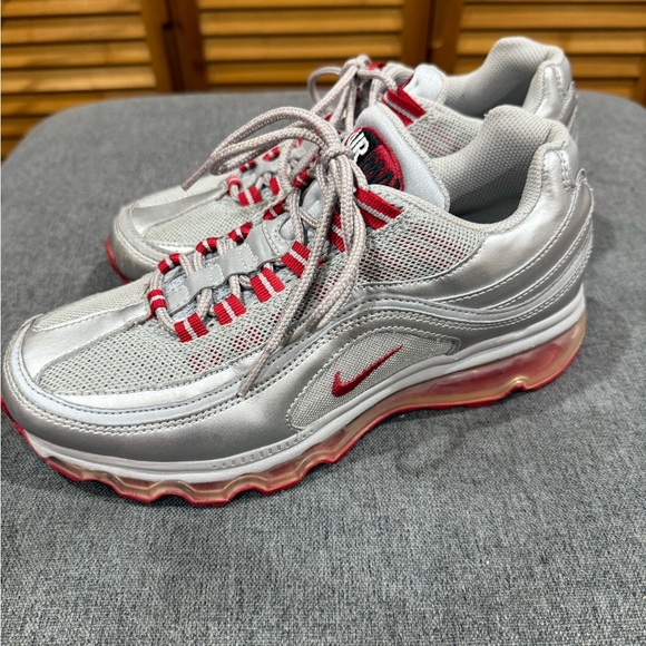Nike Shoes - Nike Silver and Red Women's Sneakers
